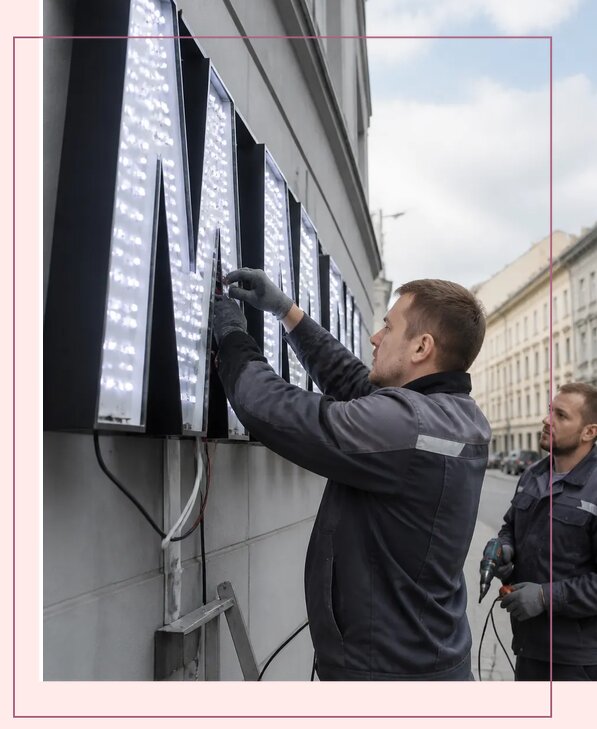 Изготовление и монтаж светодиодных LED вывесок в Дзержинском