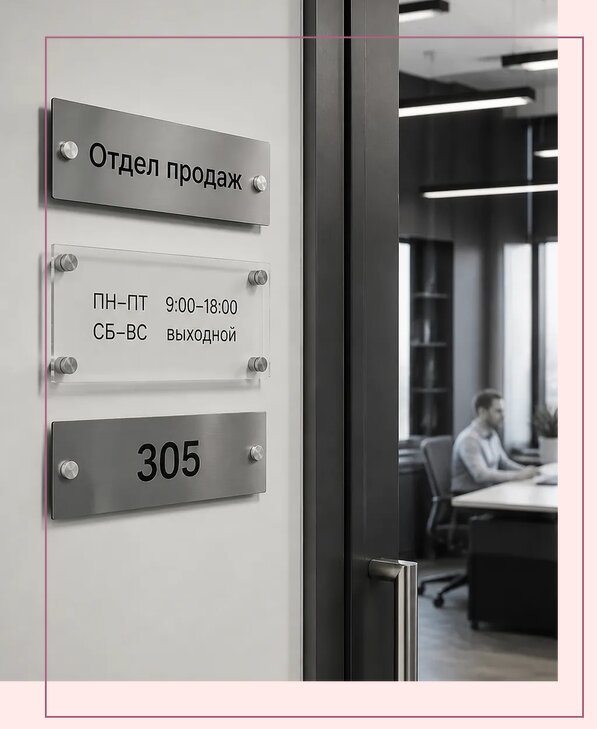 Офисные таблички на дверь в Дзержинском по цене от 5015 р. | Аванза-Дзж
